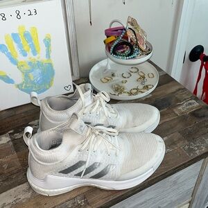 White Adidas volleyball/basketball court shoes